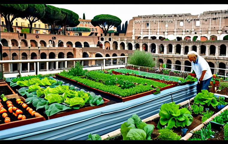 환경보호 공모전 준비 과정 - Sustainable Urban Gardening**

"A vibrant rooftop garden in Rome, overflowing with vegetables and fl...
