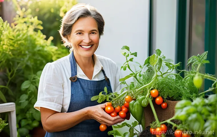 환경보호 전문가의 개인 브랜드 구축 - **Prompt 1: "The Urban Gardener's Joy"**
    A vibrant, heartwarming close-up image of a female urba...