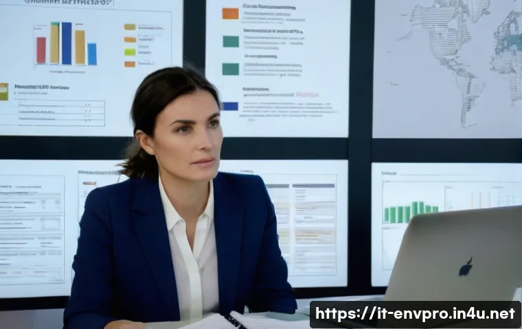 환경보호전문가의 일상 루틴 - **Image Prompt 1: The Environmental Policy Analyst**
    "A professional female environmental expert...