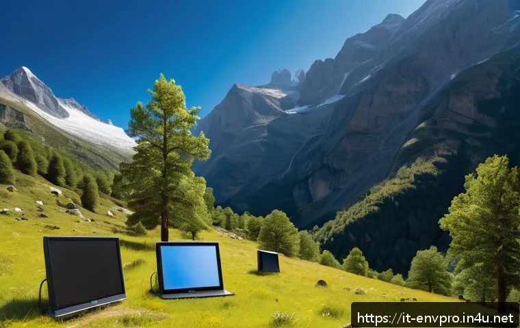 환경보호 기술과 데이터 기반 의사결정 - A high-tech environmental monitoring scene in the Gran Paradiso National Park, Italy, featuring a ne...
